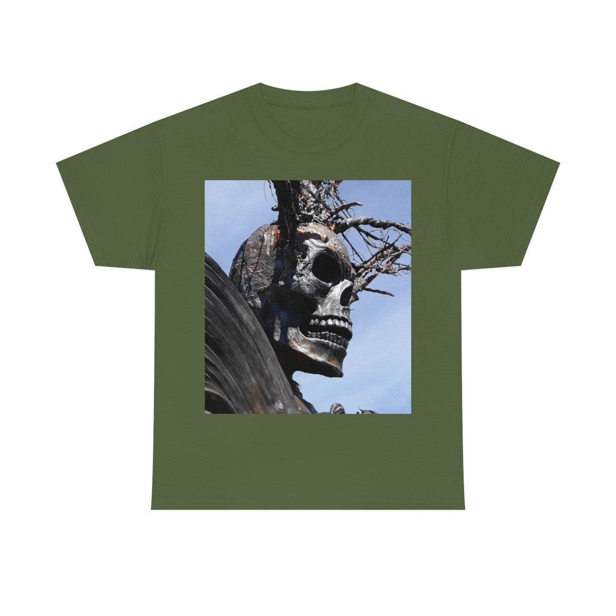Skull Warrior (Closeup) - Unisex Heavy Cotton Tee - Fry1Productions