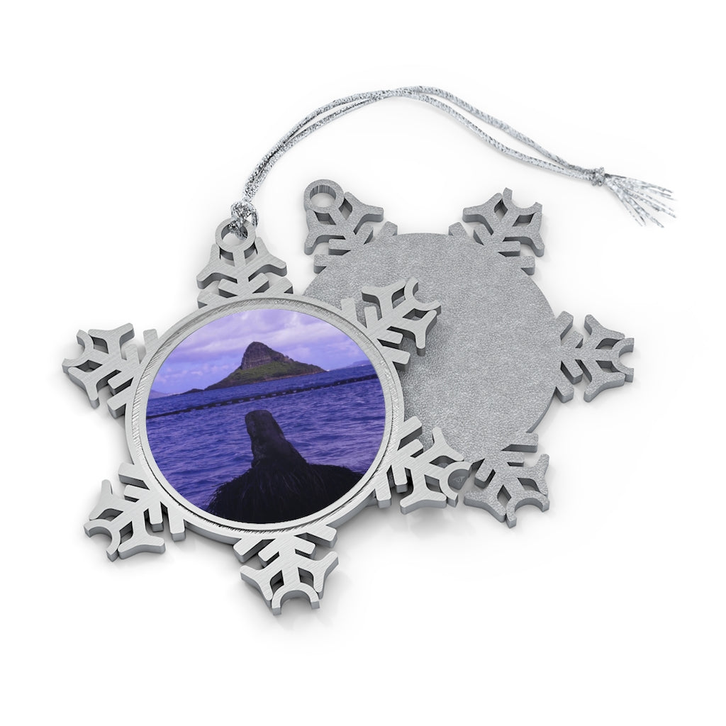 Wade To Chinaman's Hat - Pewter Snowflake Ornament - Fry1Productions