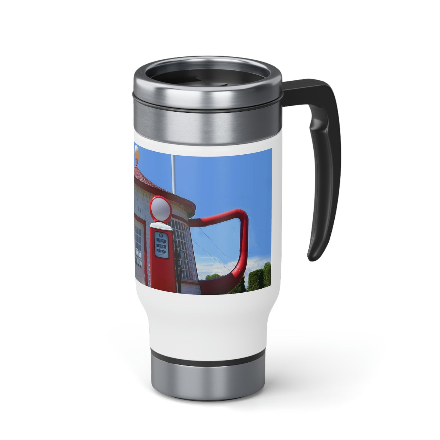 Awesome Teapot Dome Service Station  - Stainless Steel Travel Mug with Handle, 14oz - Fry1Productions