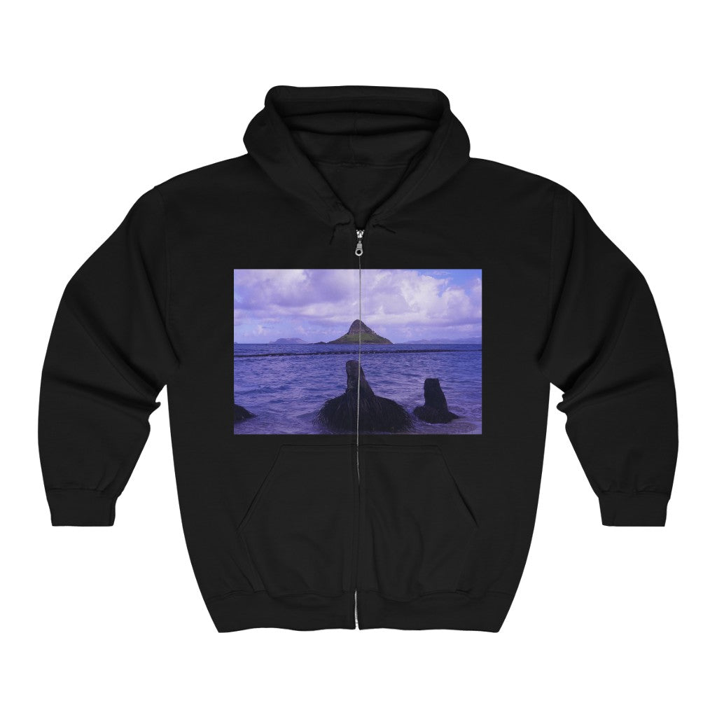 "Wade To Chinaman's Hat" - Unisex Full Zip Hooded Sweatshirt - Fry1Productions