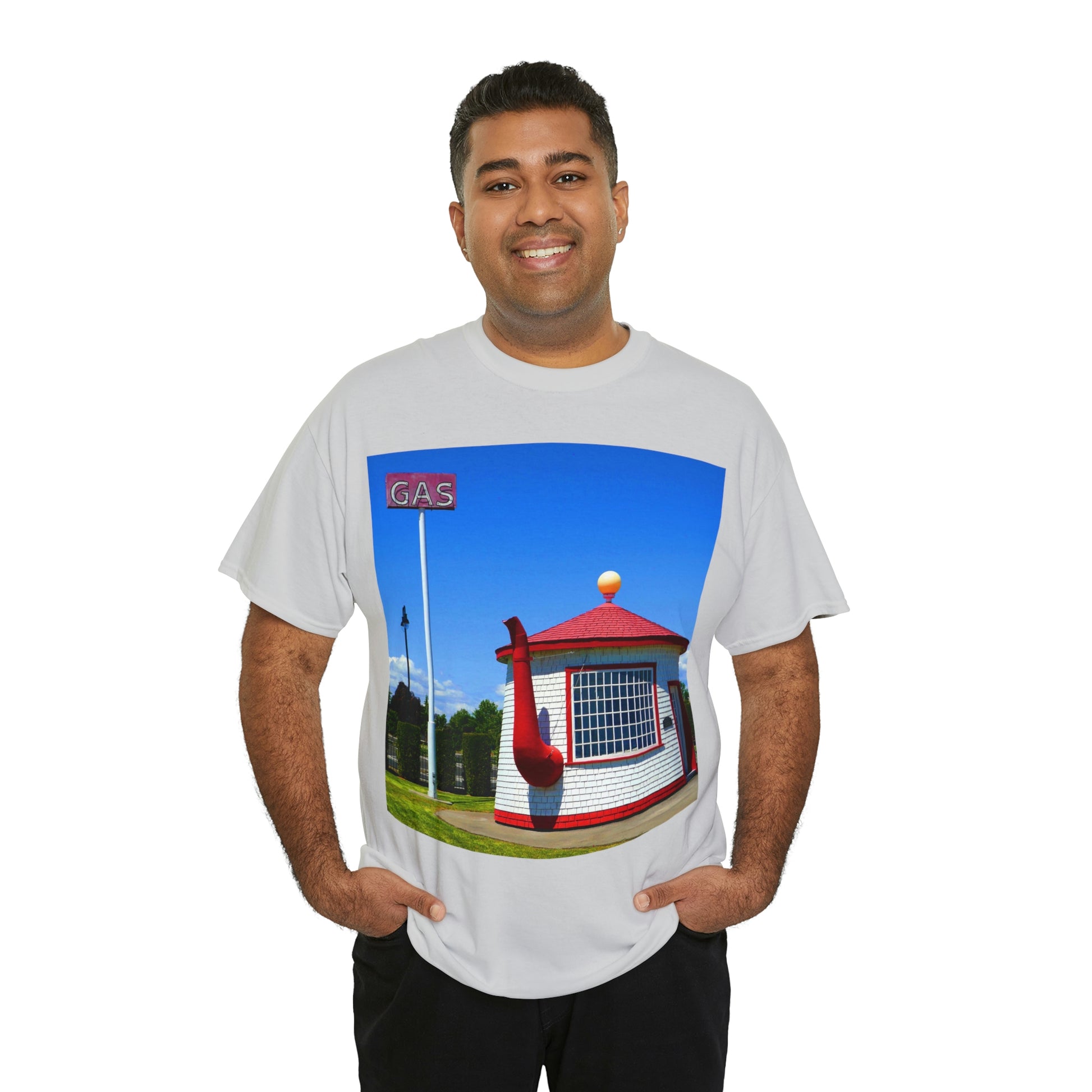 Historic Teapot Dome Service Station - Unisex Heavy Cotton Tee - Fry1Productions