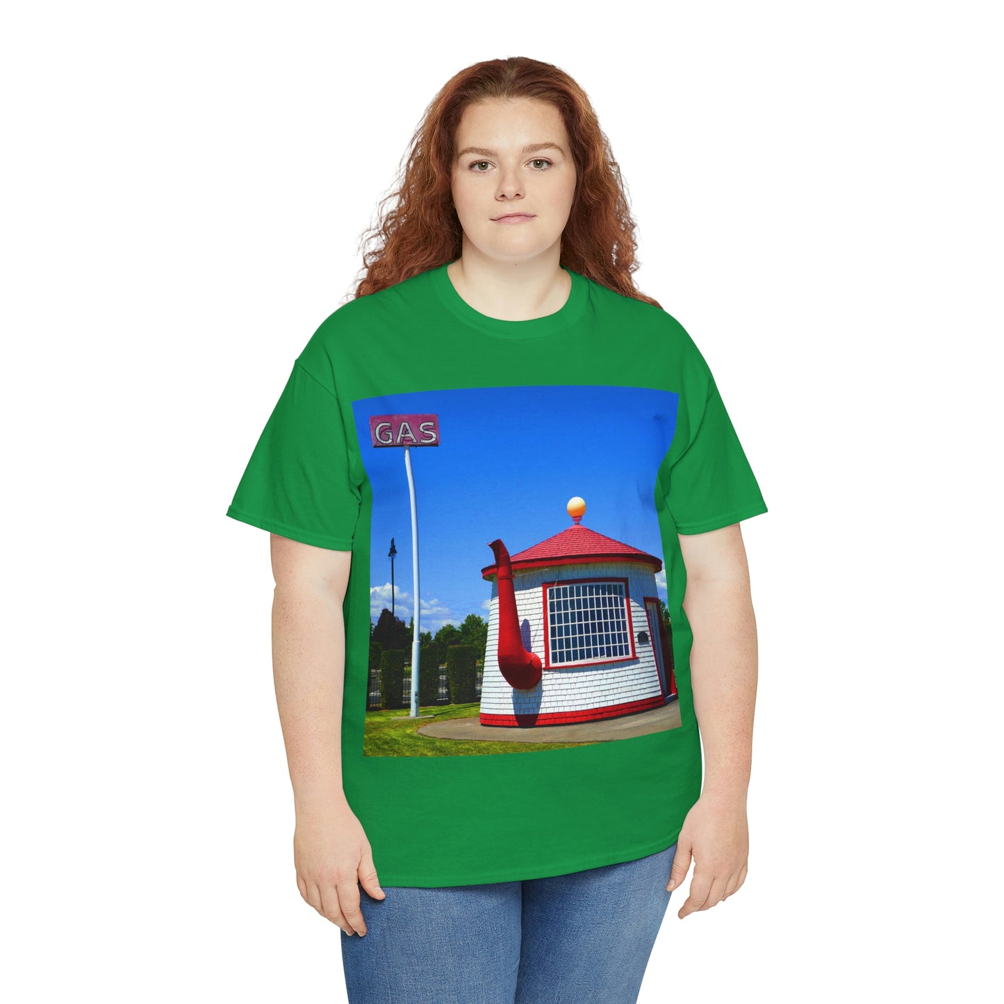 Historic Teapot Dome Service Station - Unisex Heavy Cotton Tee - Fry1Productions