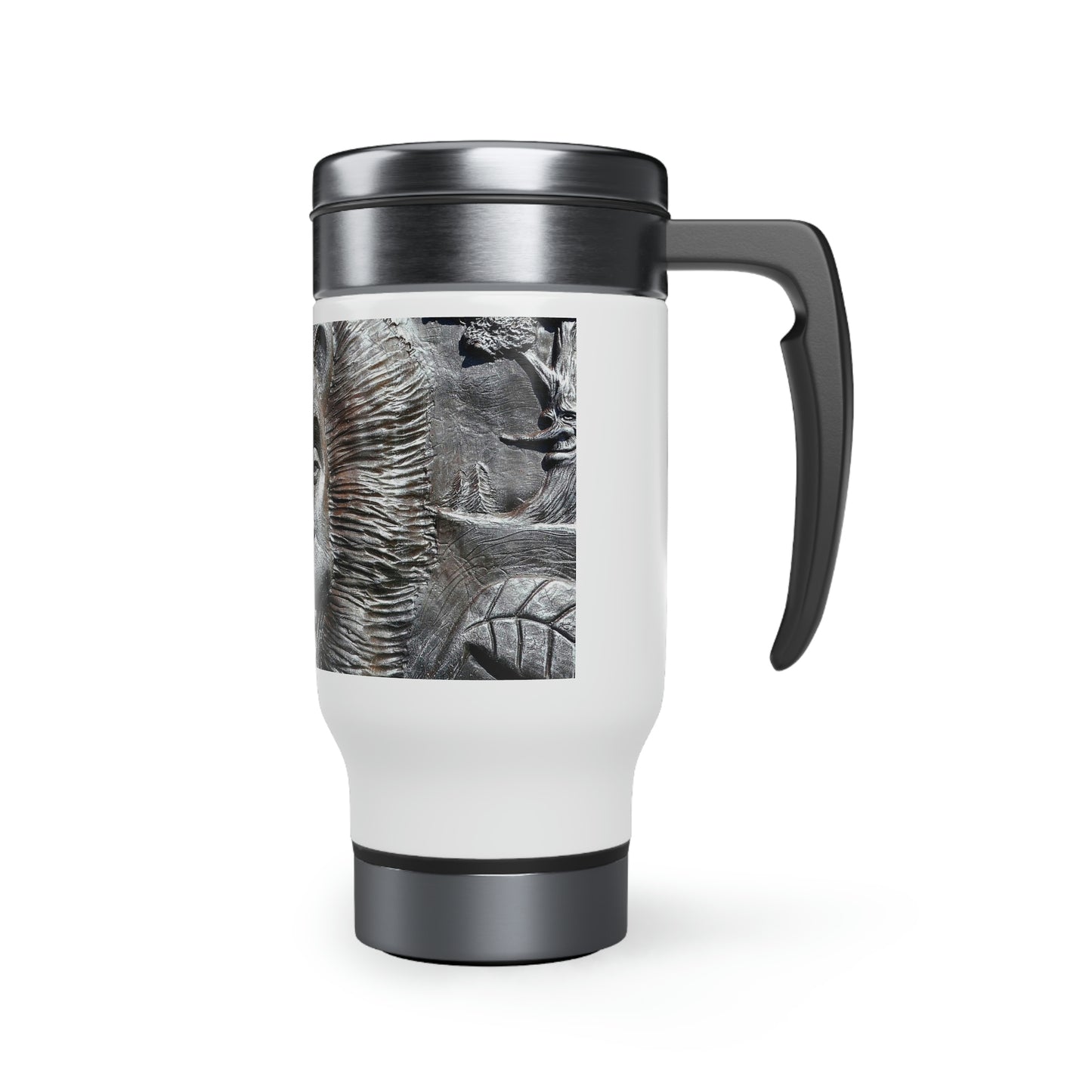 Lion's Friends Forever - Stainless Steel Travel Mug with Handle, 14oz - Fry1Productions