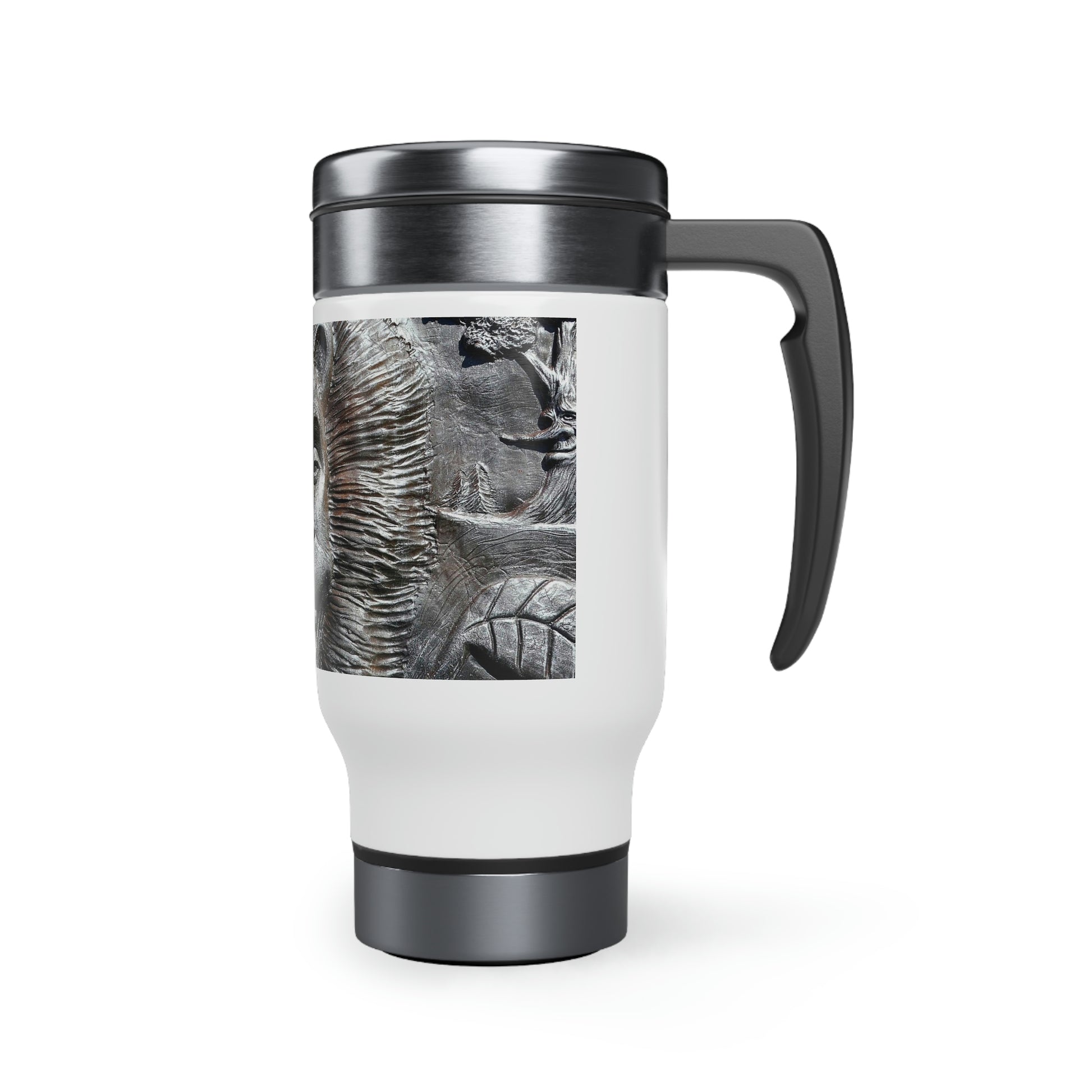 Lion's Friends Forever - Stainless Steel Travel Mug with Handle, 14oz - Fry1Productions