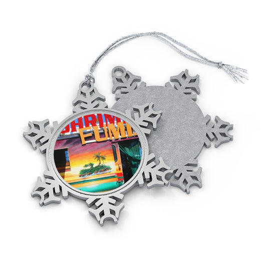 Island Love - Pewter Snowflake Ornament - Fry1Productions