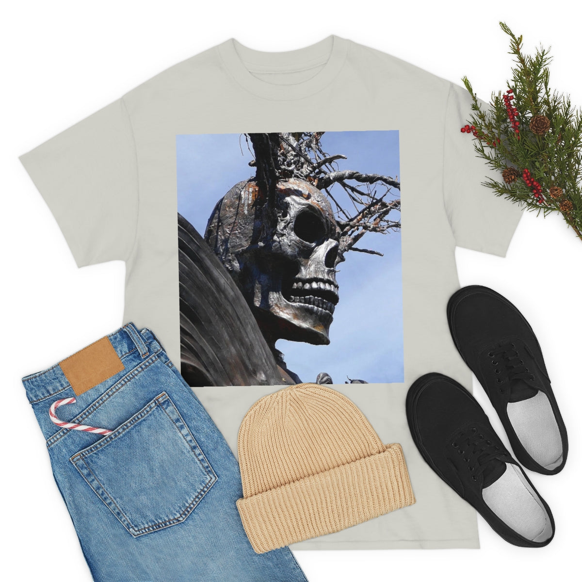 Skull Warrior (Closeup) - Unisex Heavy Cotton Tee - Fry1Productions