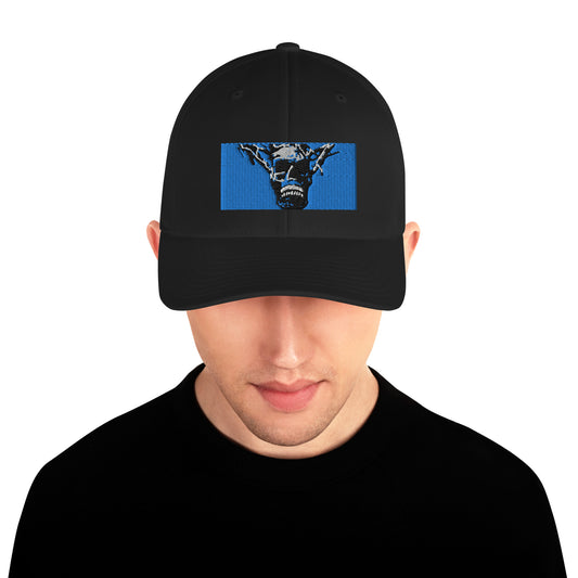 Skull Warrior Stare (Color) - Closed Back Structured Hat - Fry1Productions