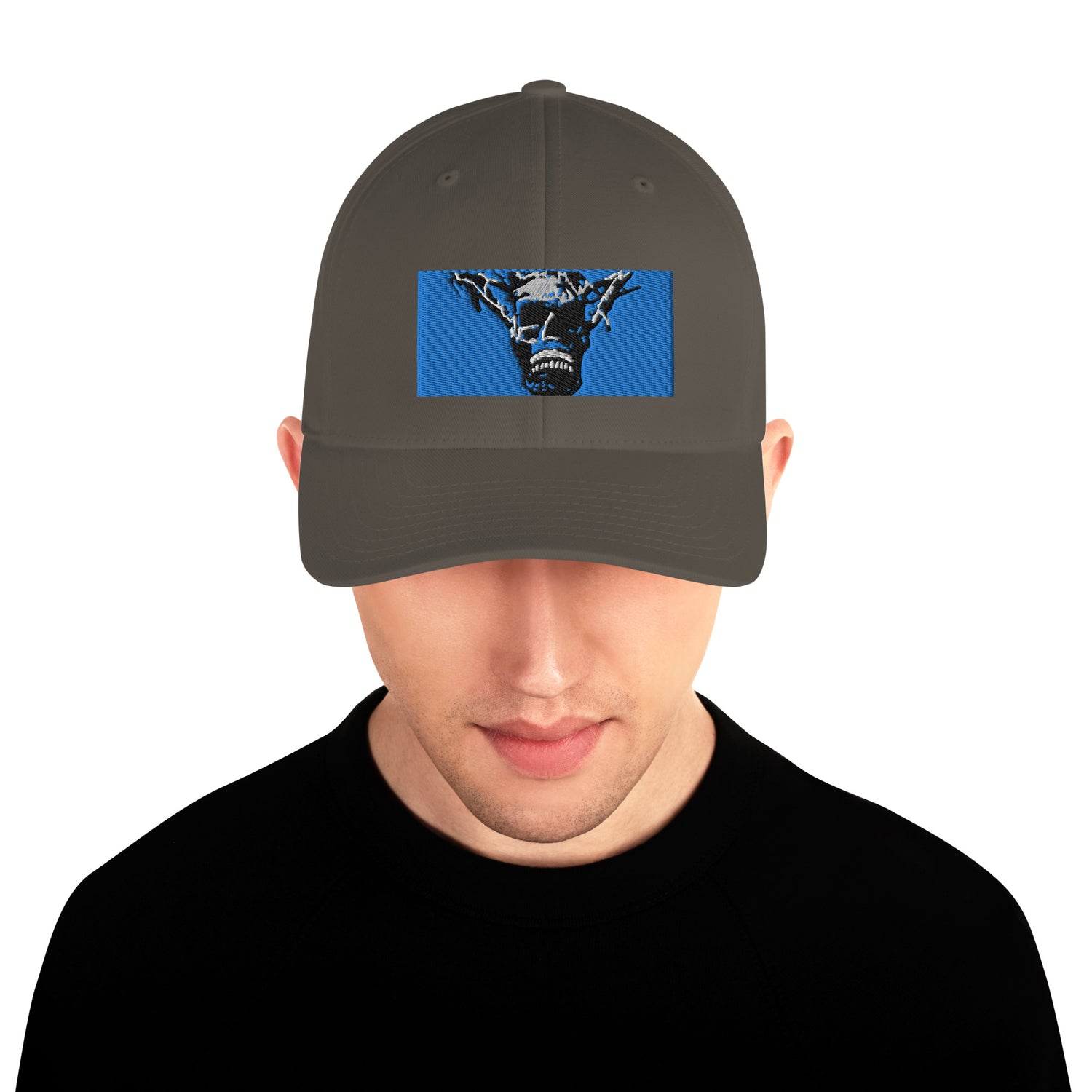 Skull Warrior Stare (Color) - Closed Back Structured Hat - Fry1Productions