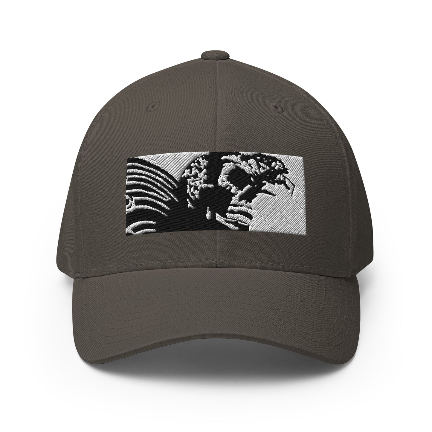 Skull Warrior (Black & White) - Closed Back Structured Hat - Fry1Productions