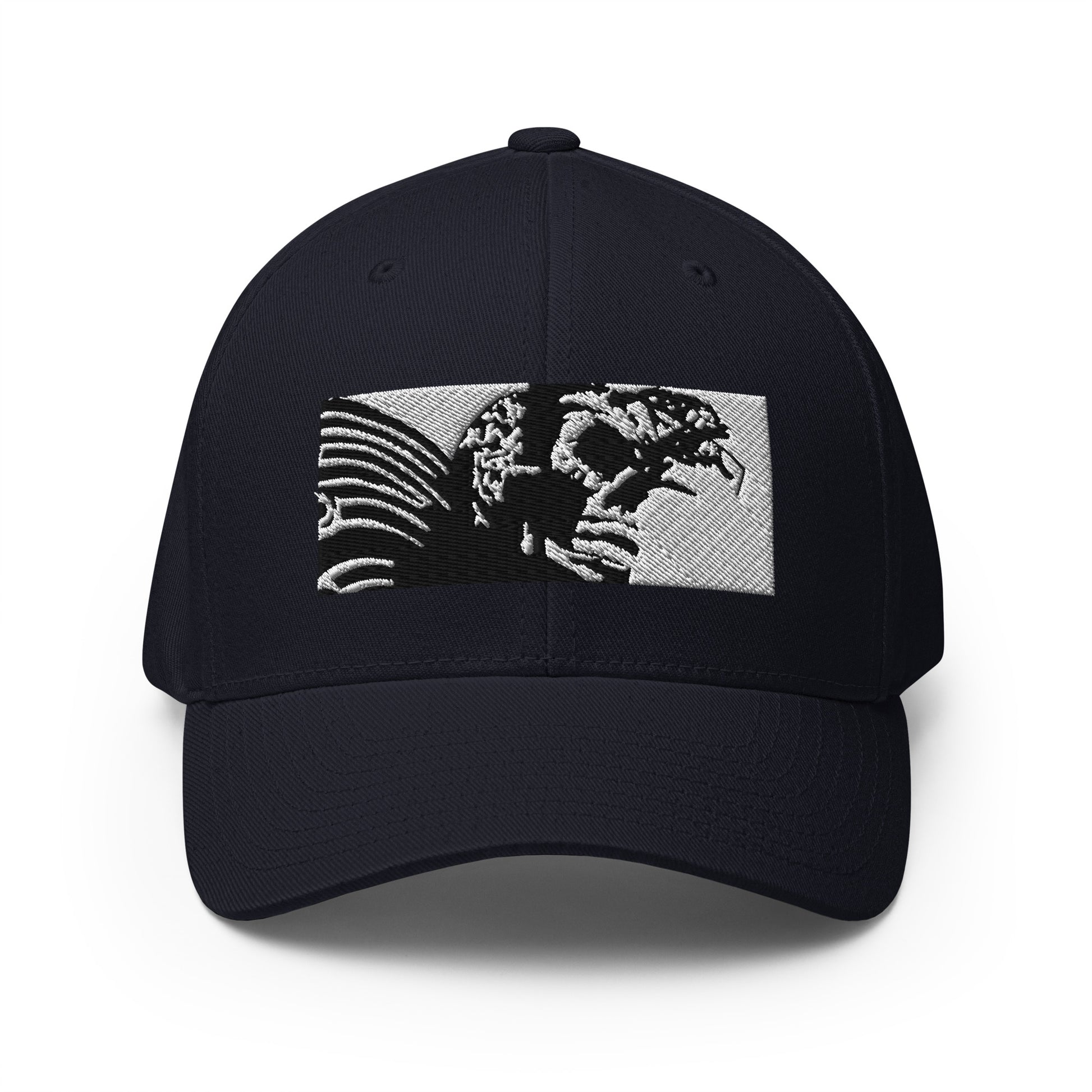 Skull Warrior (Black & White) - Closed Back Structured Hat - Fry1Productions