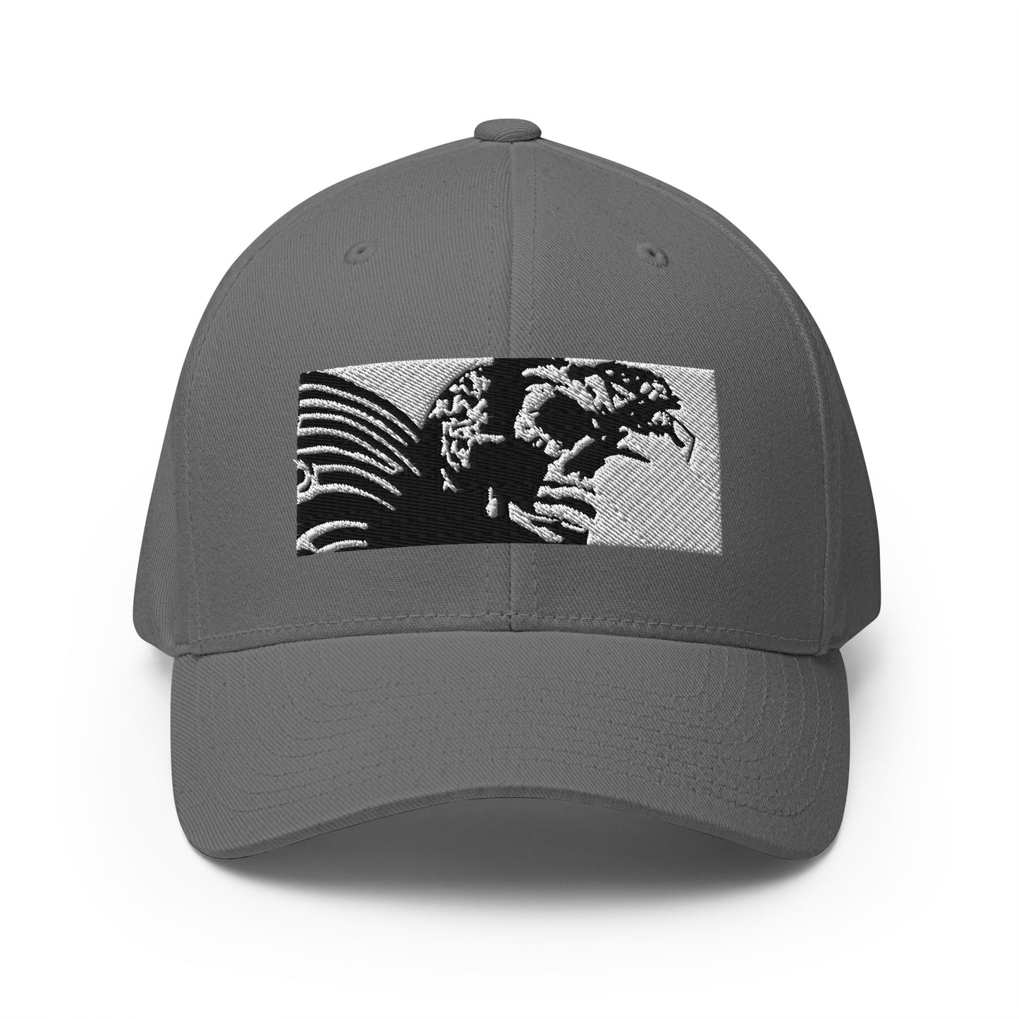 Skull Warrior (Black & White) - Closed Back Structured Hat - Fry1Productions