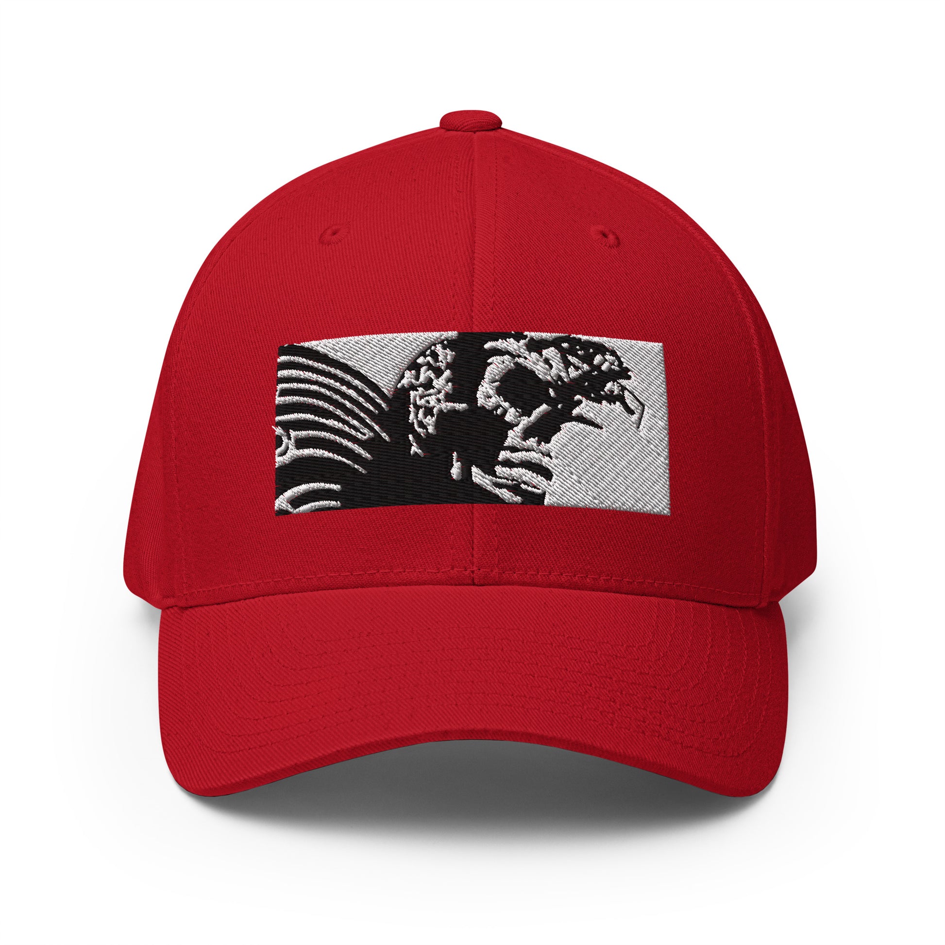 Skull Warrior (Black & White) - Closed Back Structured Hat - Fry1Productions