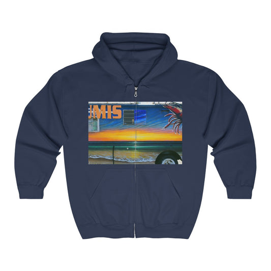 "Fumis Aloha" - Unisex Full Zip Hooded Sweatshirt - Fry1Productions