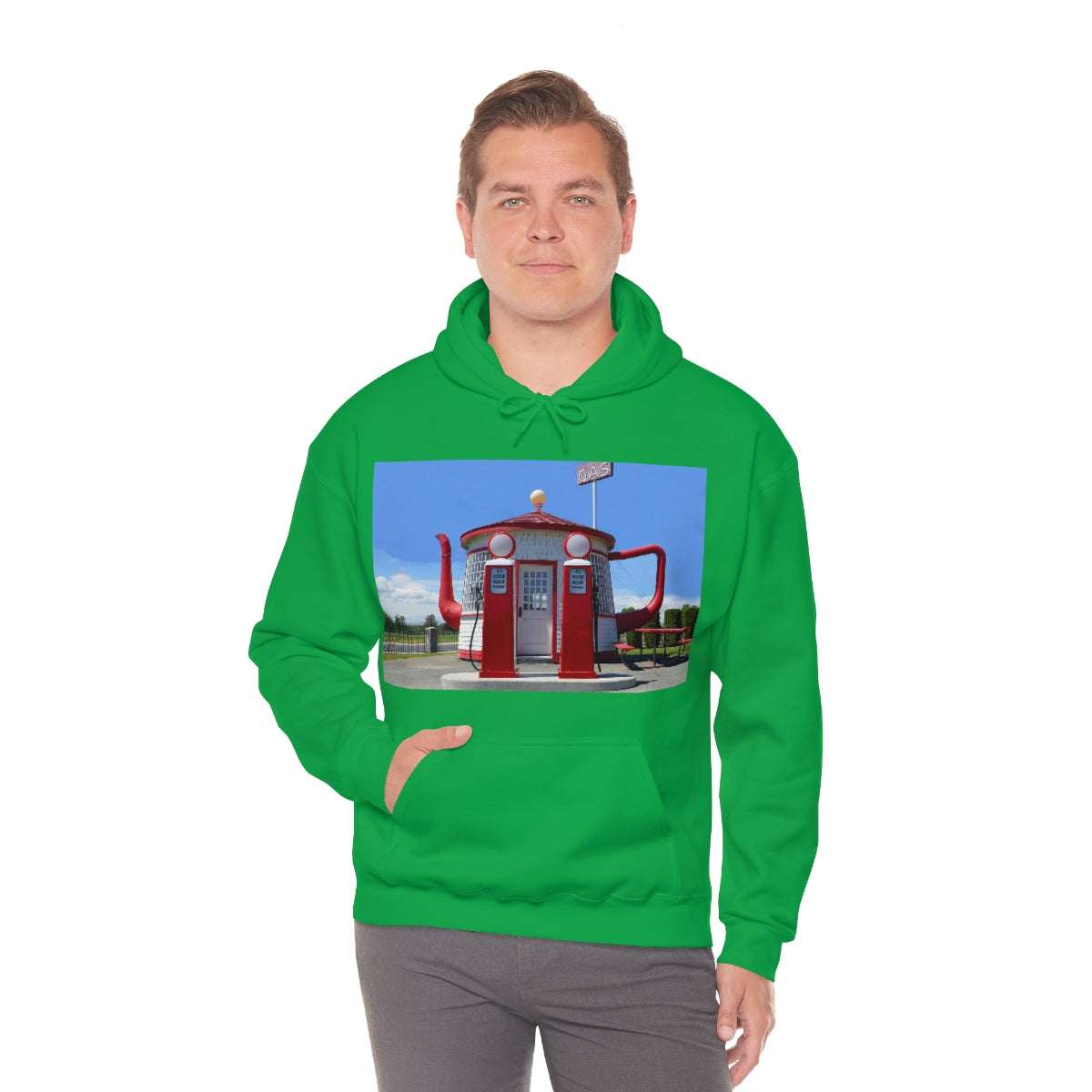 Awesome Teapot Dome Service Station - Unisex Heavy Blend Hooded Sweatshirt - Fry1Productions