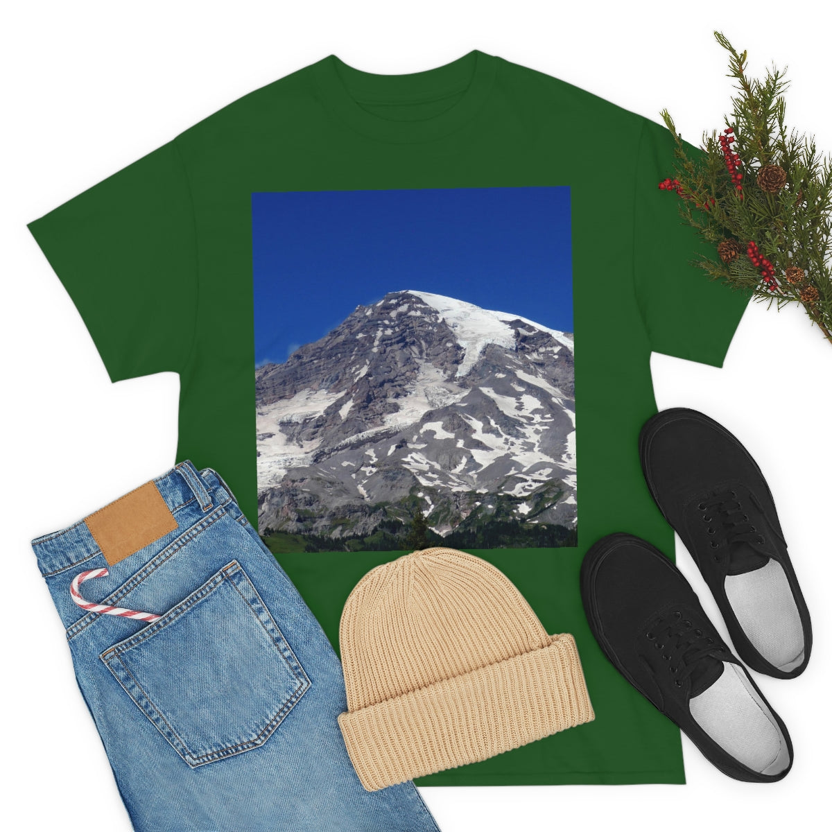 Majestic Mt. Rainier - Unisex Heavy Cotton Tee - Fry1Productions