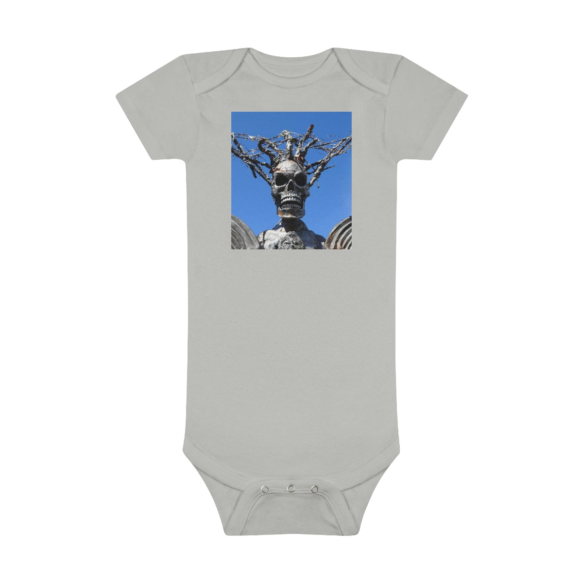 Skull Warrior Stare - Baby Short Sleeve Onesie - Fry1Productions