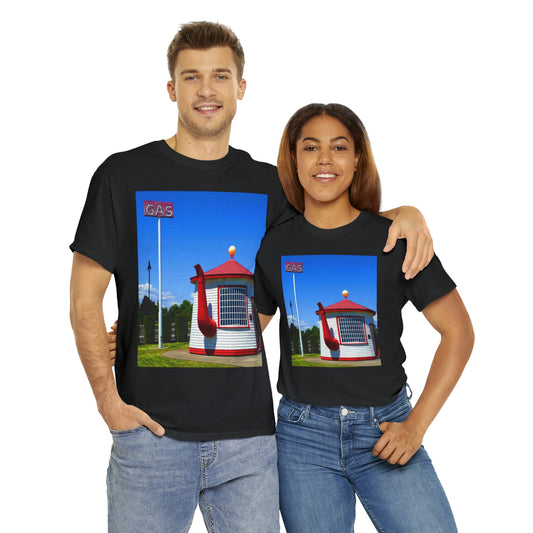 Historic Teapot Dome Service Station - Unisex Heavy Cotton Tee - Fry1Productions