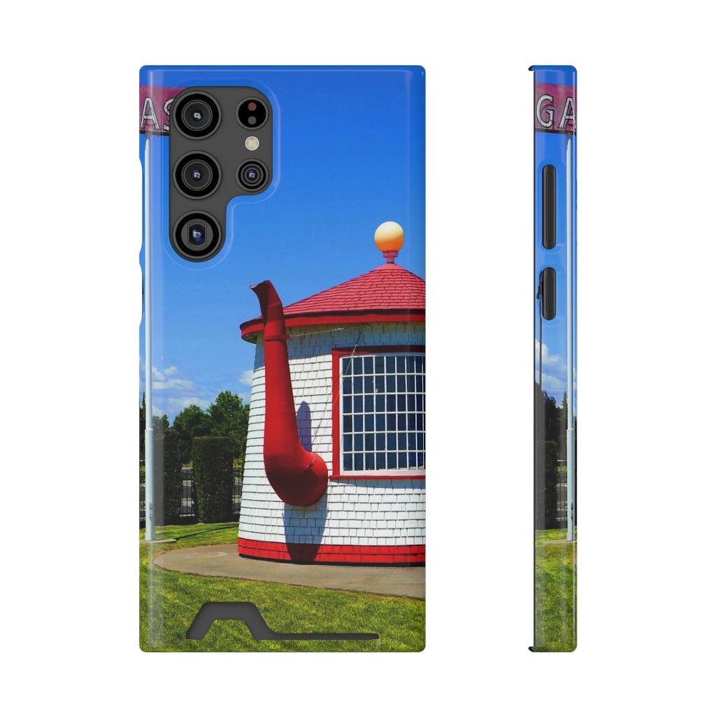 "Historic Teapot Dome Service Station" - Galaxy S22 S21 & iPhone 13 Case With Card Holder - Fry1Productions