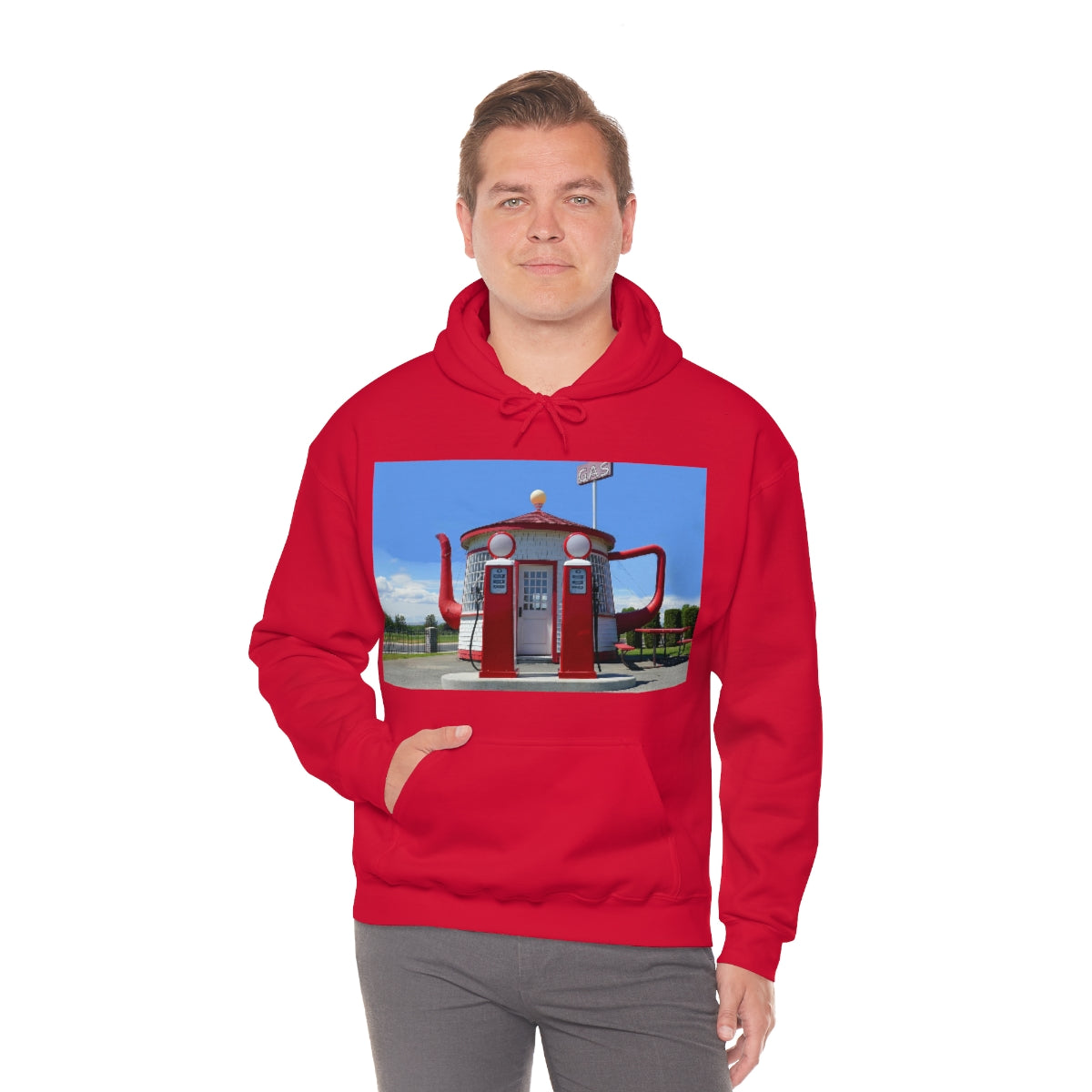 Awesome Teapot Dome Service Station - Unisex Heavy Blend Hooded Sweatshirt - Fry1Productions
