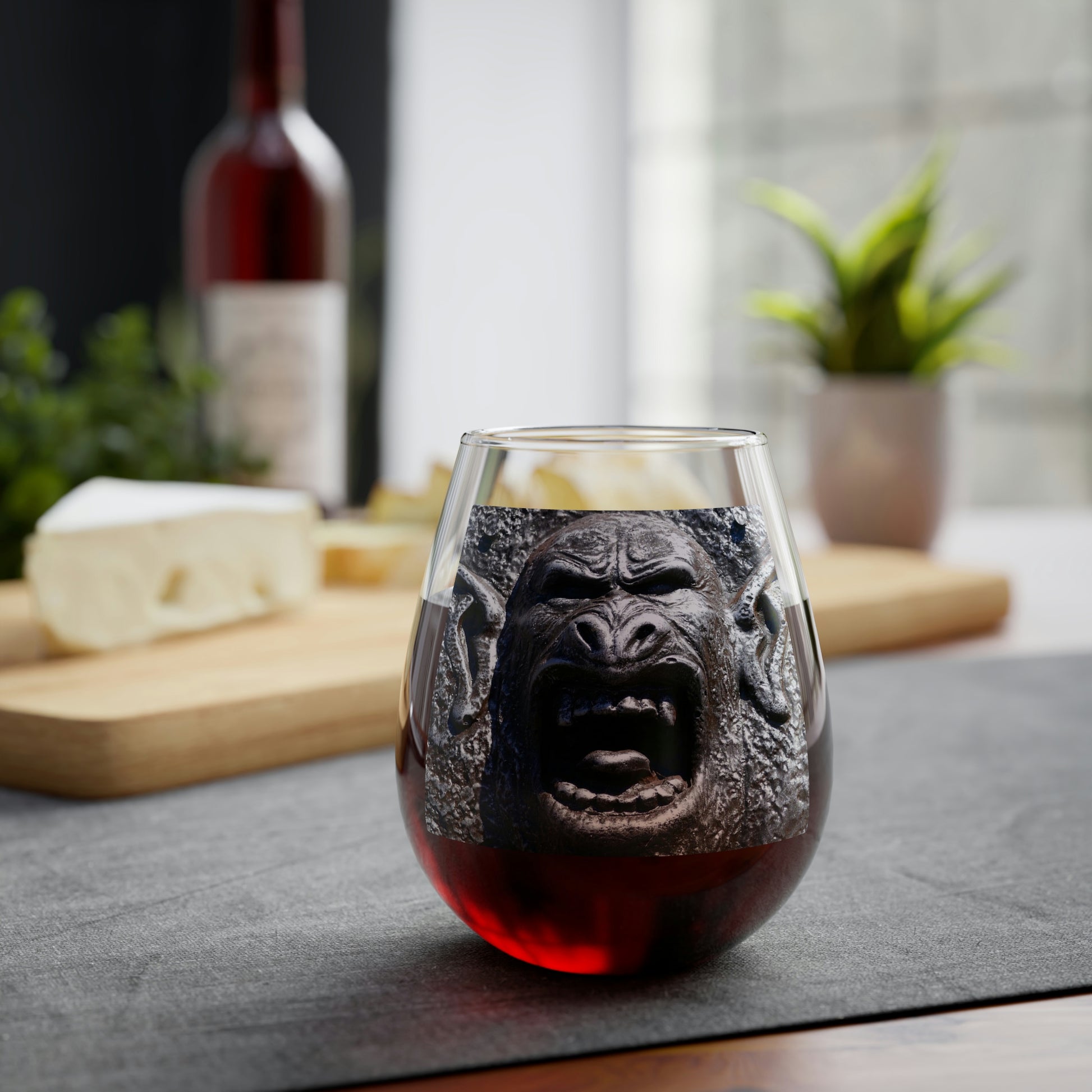 Frenzy Scream - Stemless Wine Glass, 11.75 oz - Fry1Productions