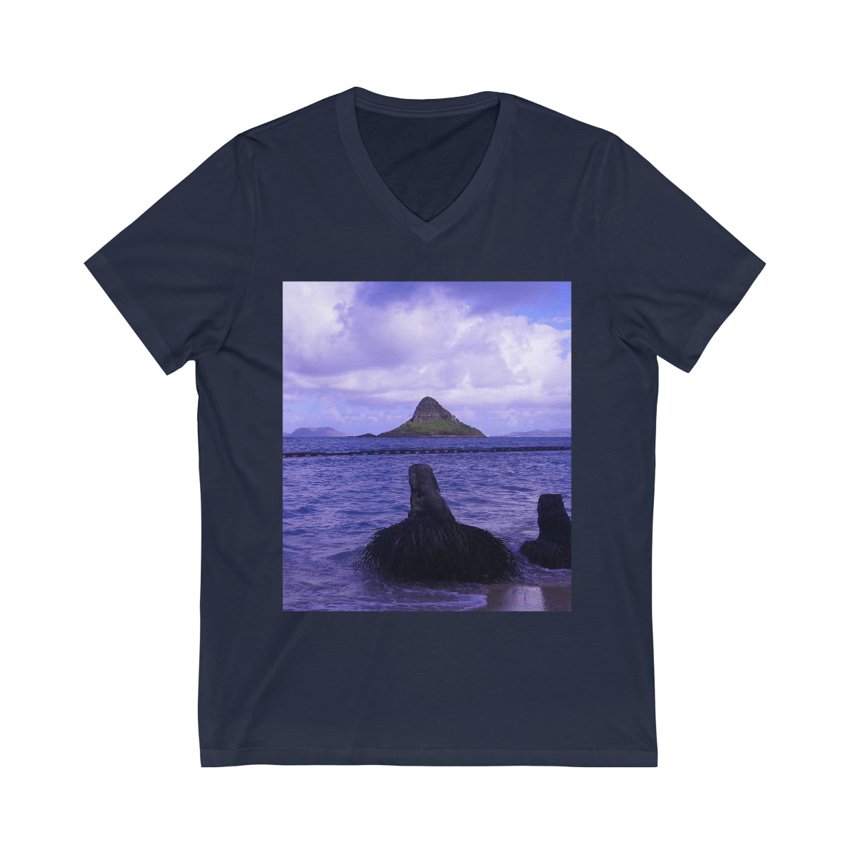 Wade To Chinaman's Hat - Unisex Jersey Short Sleeve V-Neck Tee - Fry1Productions