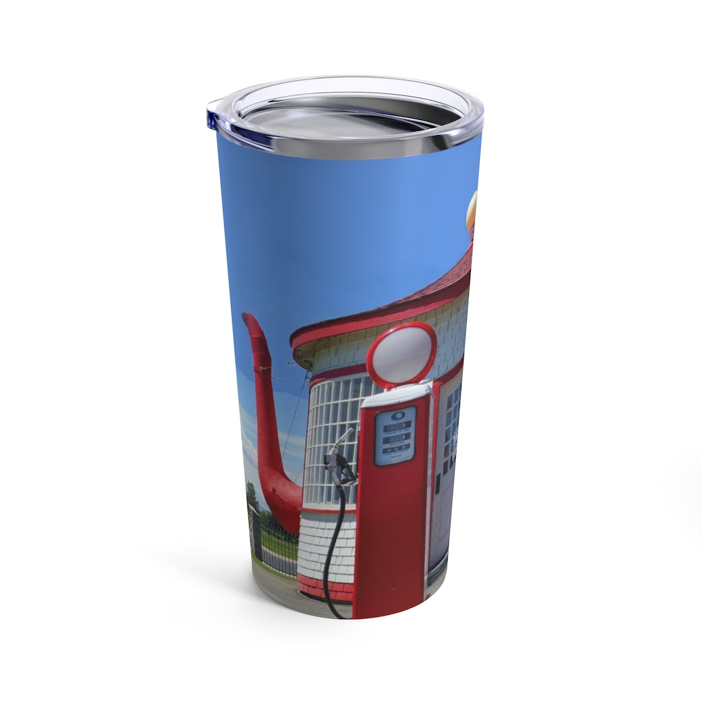 "Awesome Teapot Dome Service Station" - Stainless Steel Tumbler 20oz - Fry1Productions