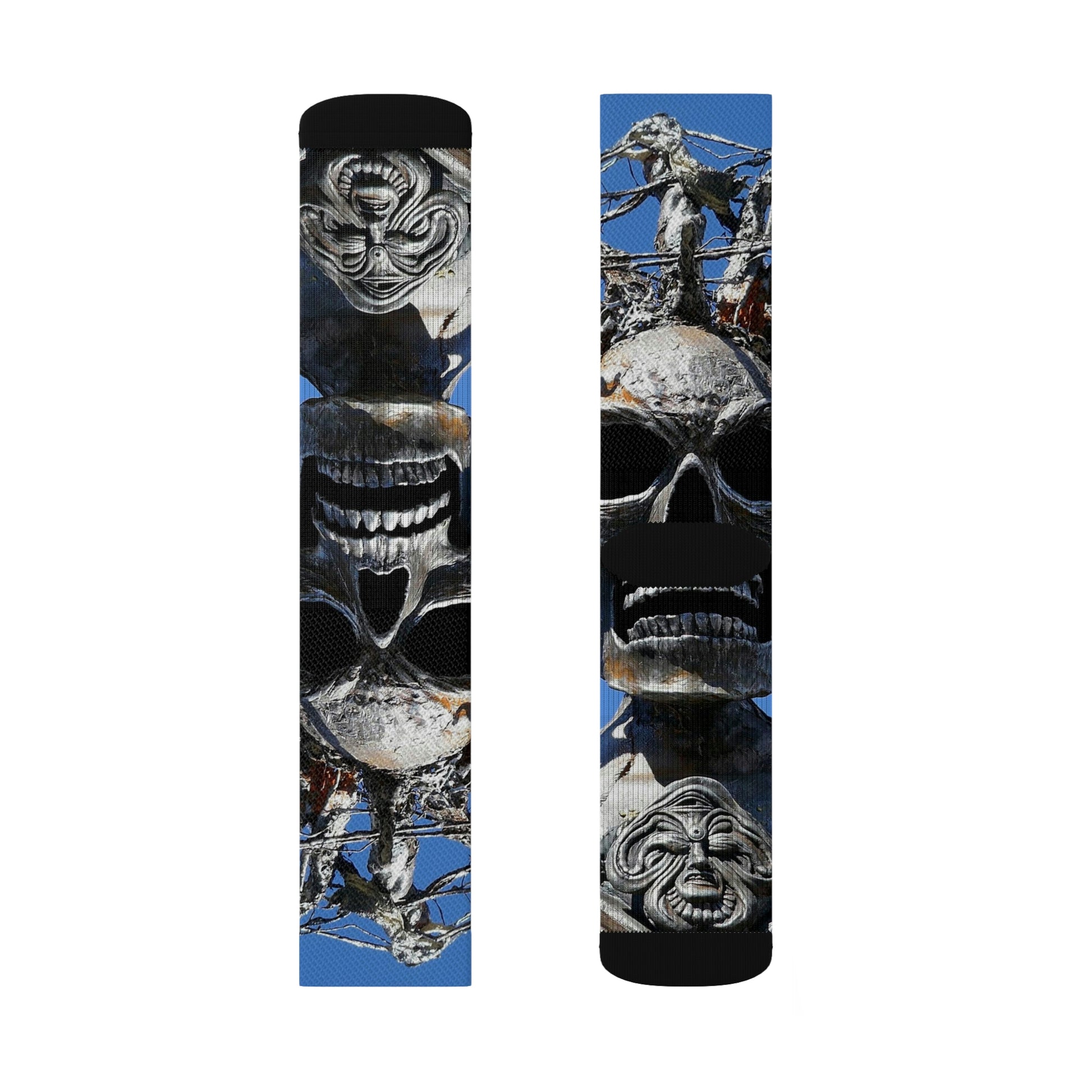 Skull Warrior Stare - All-Over Print Socks - Fry1Productions