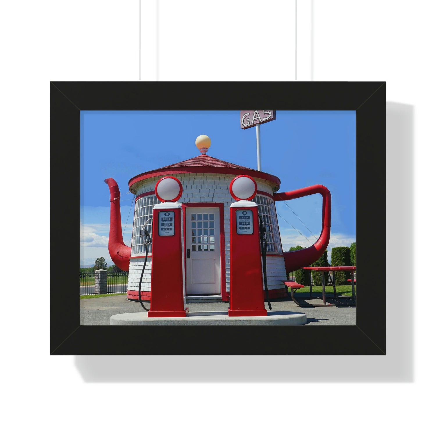 Awesome Teapot Dome Service Station - Framed Horizontal Poster - Fry1Productions