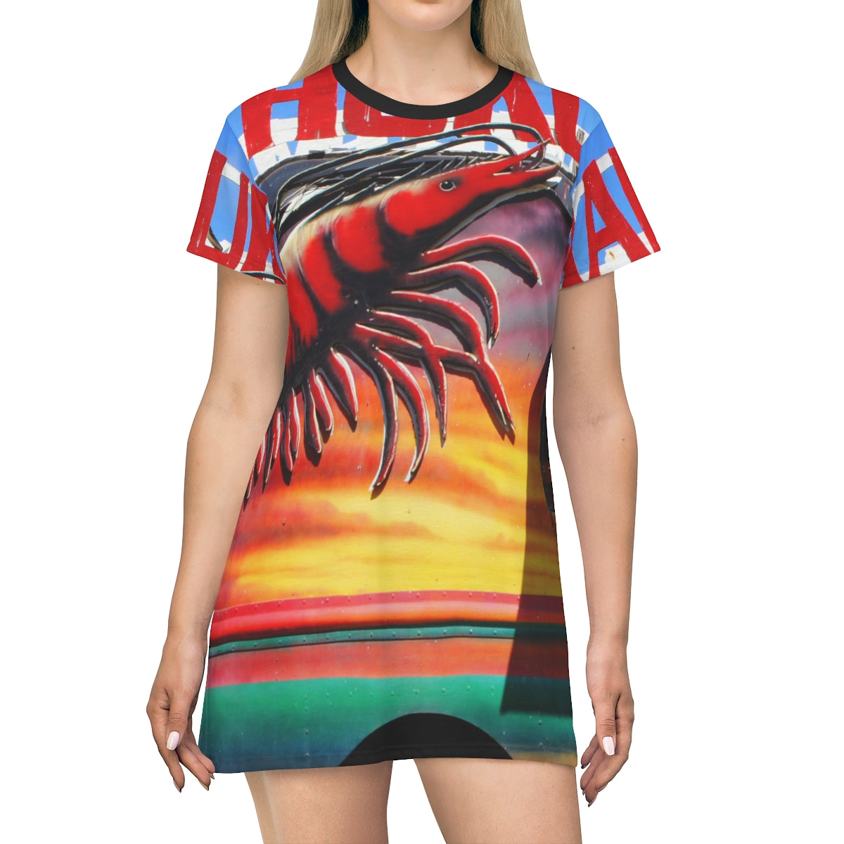 Kahuku Kai - Women's All-Over Print T-Shirt Dress - Fry1Productions