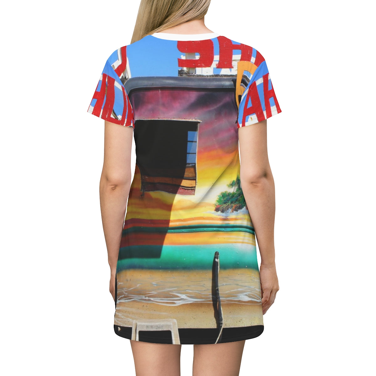 Island Love - All Over Print T-Shirt Dress - Fry1Productions