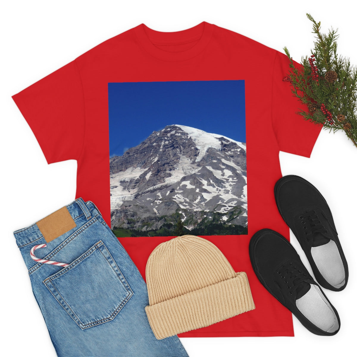 Majestic Mt. Rainier - Unisex Heavy Cotton Tee - Fry1Productions