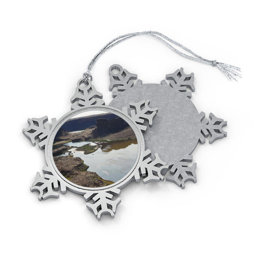 Reminisce of Ancient Thunder - Pewter Snowflake Ornament - Fry1Productions