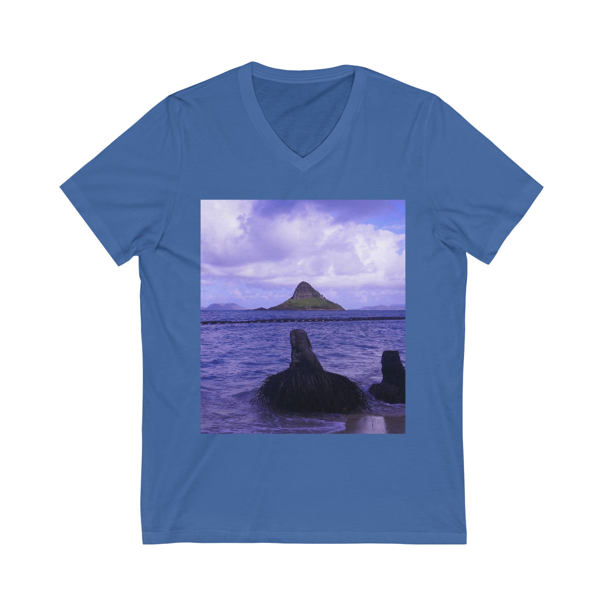 Wade To Chinaman's Hat - Unisex Jersey Short Sleeve V-Neck Tee - Fry1Productions