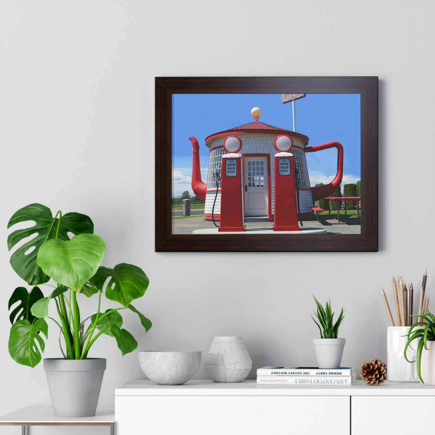 Awesome Teapot Dome Service Station - Framed Horizontal Poster - Fry1Productions