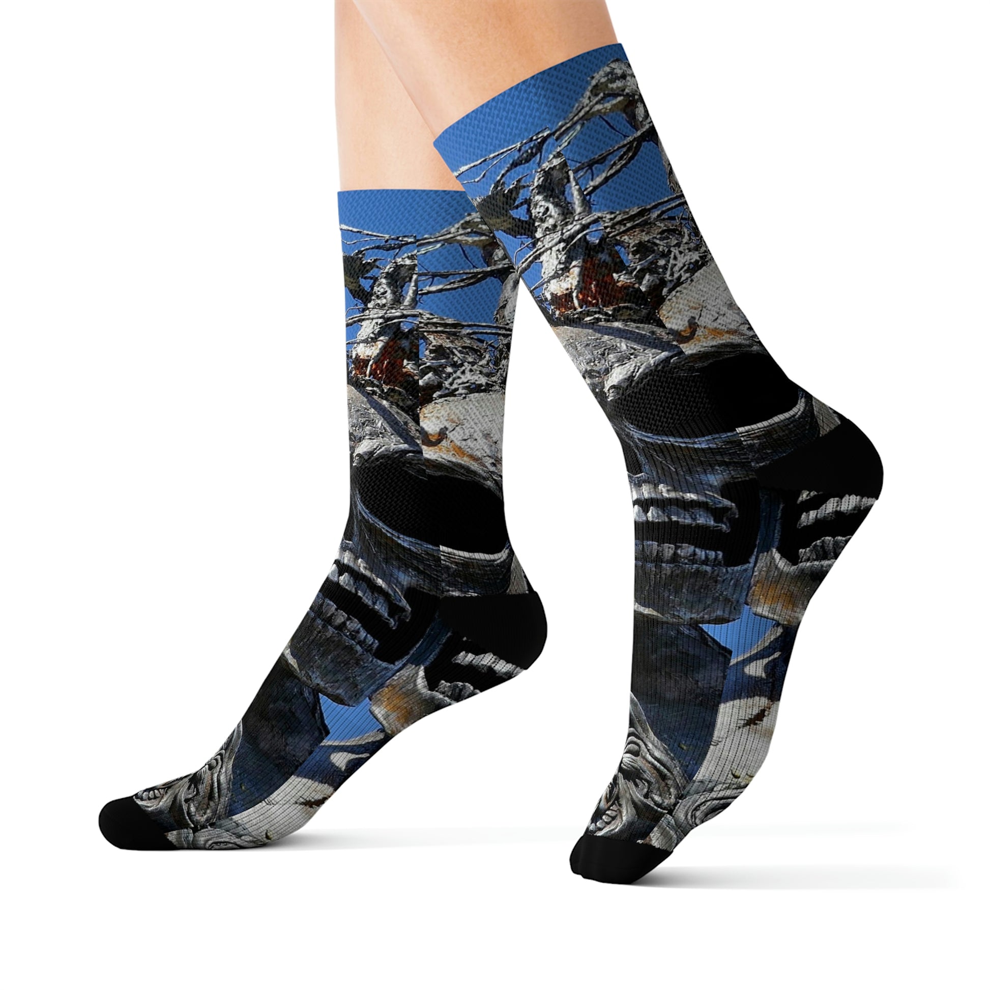 Skull Warrior Stare - All-Over Print Socks - Fry1Productions