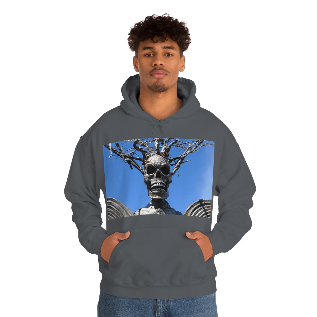 Skull Warrior Stare - Unisex Heavy Blend Hooded Sweatshirt - Fry1Productions