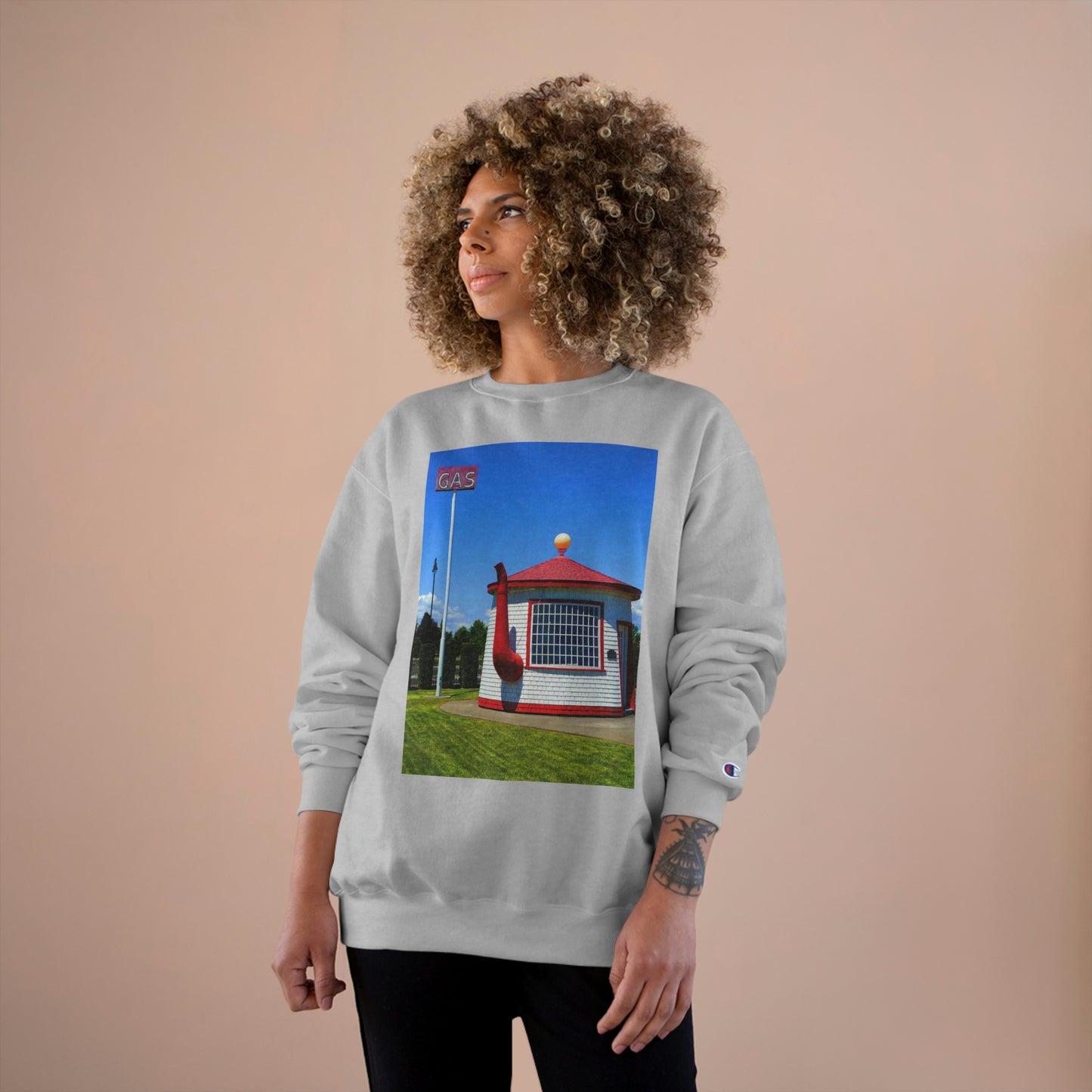 Historic Teapot Dome Service Station - Champion Sweatshirt - Fry1Productions