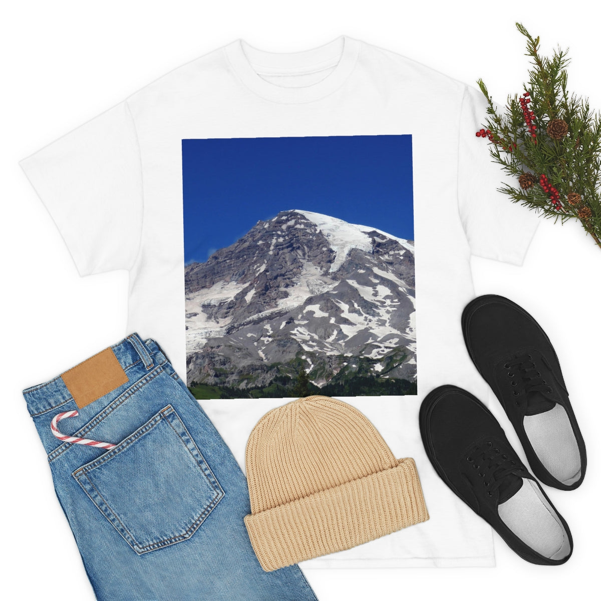 Majestic Mt. Rainier - Unisex Heavy Cotton Tee - Fry1Productions