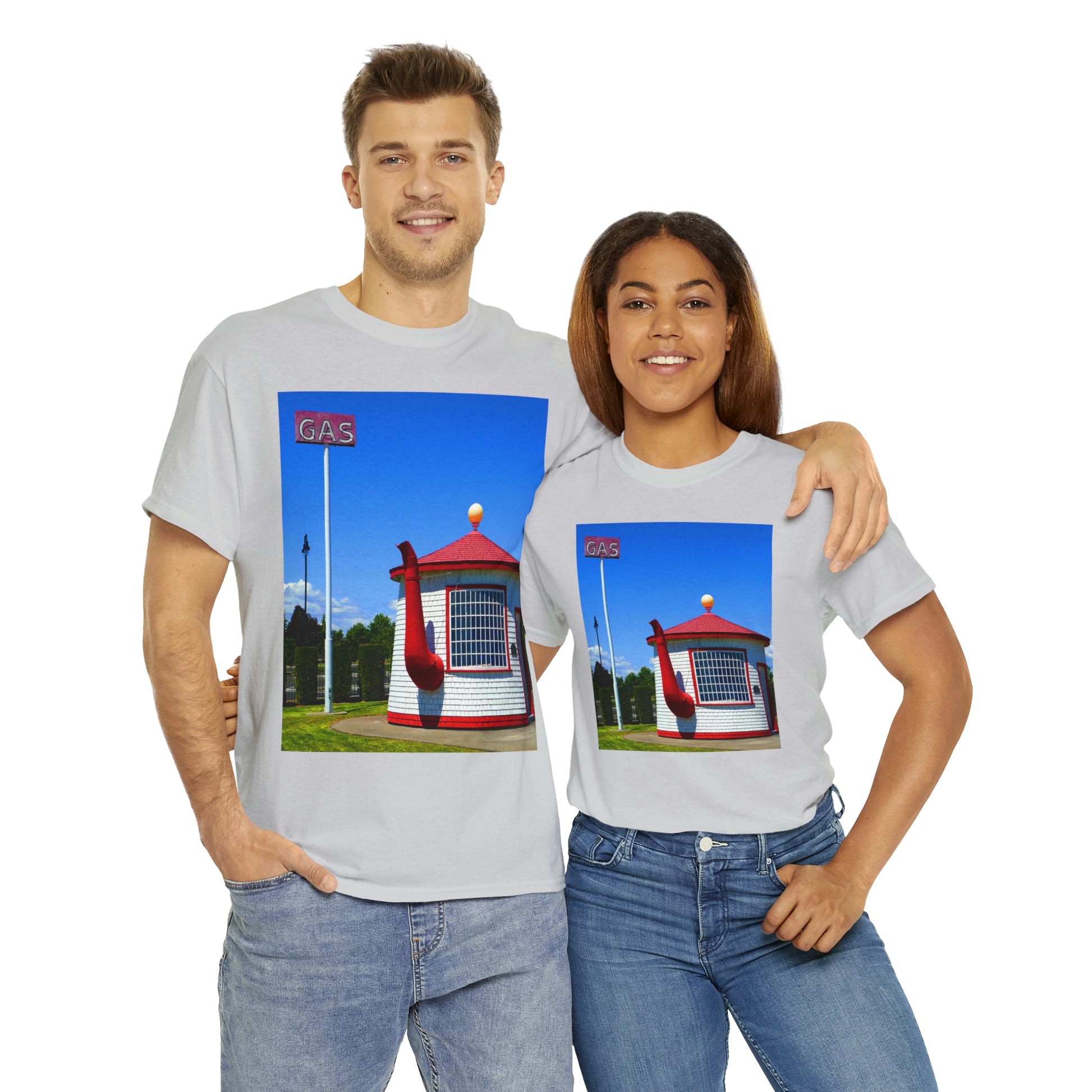 Historic Teapot Dome Service Station - Unisex Heavy Cotton Tee - Fry1Productions