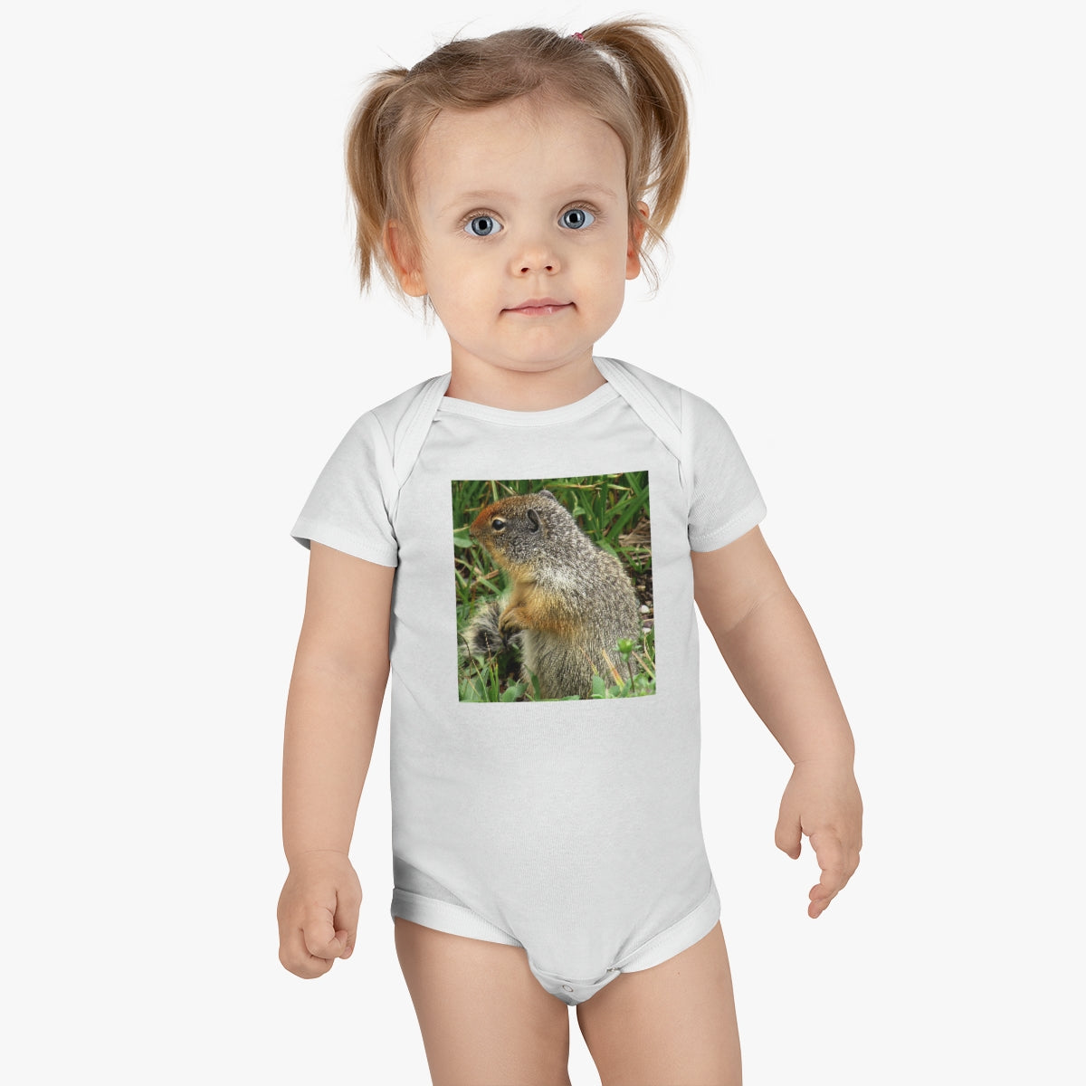 Inquisitive Stare - Baby Short Sleeve Onesie - Fry1Productions