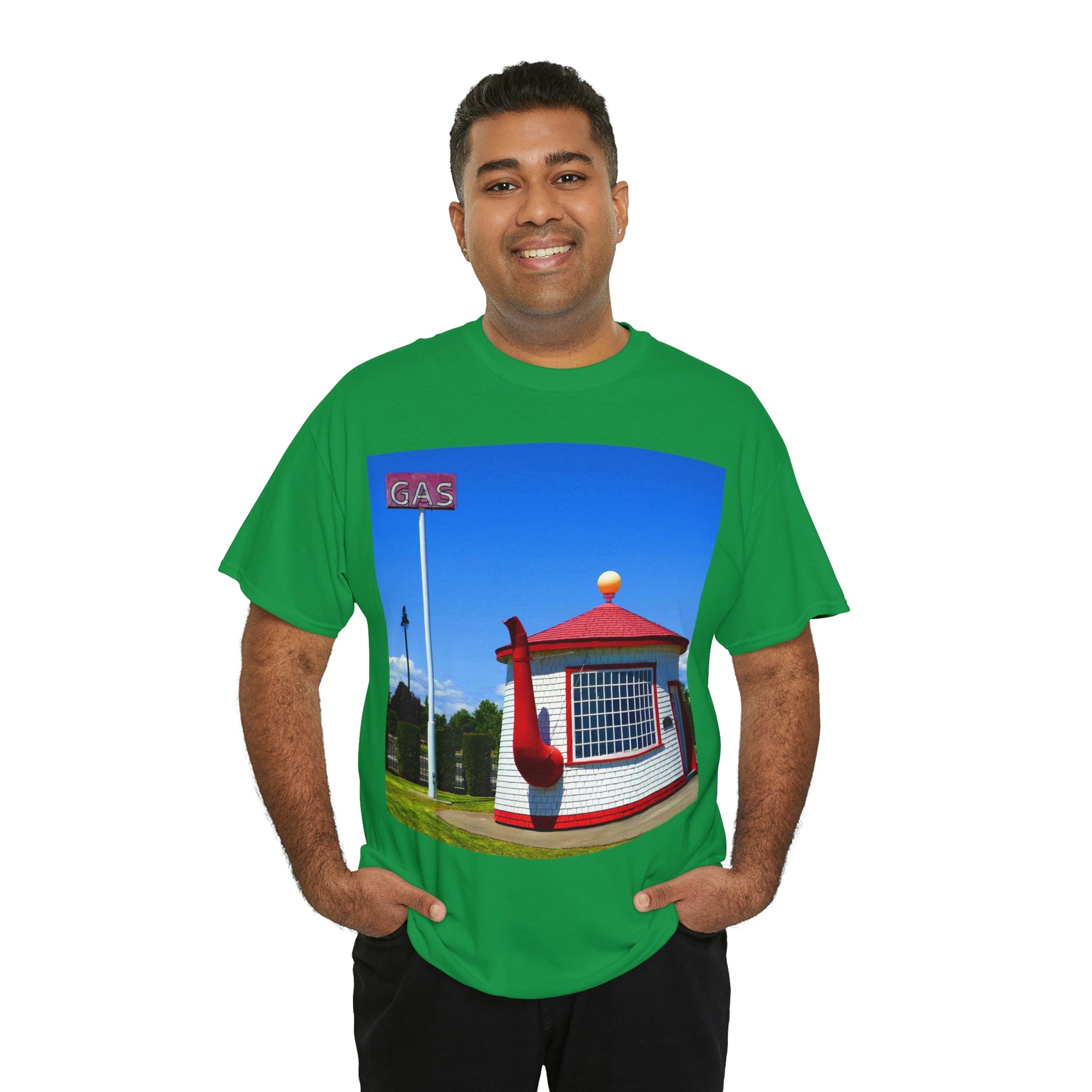 Historic Teapot Dome Service Station - Unisex Heavy Cotton Tee - Fry1Productions