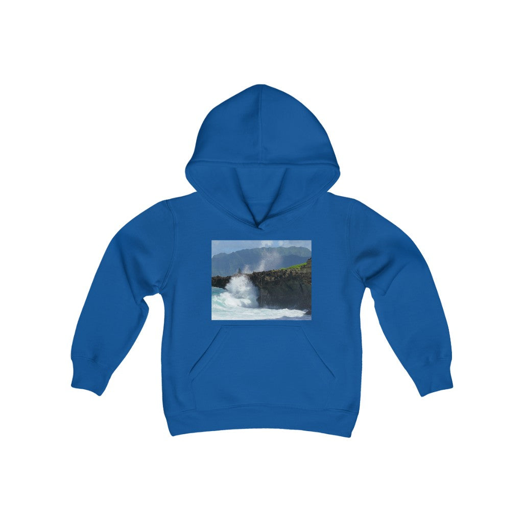 "Rockin Surfer's Rope" - Youth Heavy Blend Hooded Sweatshirt - Fry1Productions