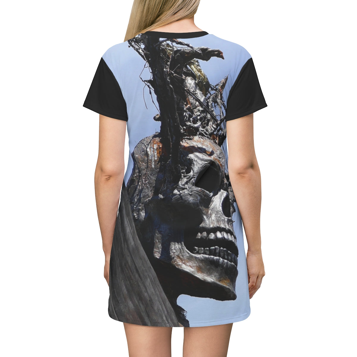Skull Warrior - Women's All-Over Print T-Shirt Dress - Fry1Productions