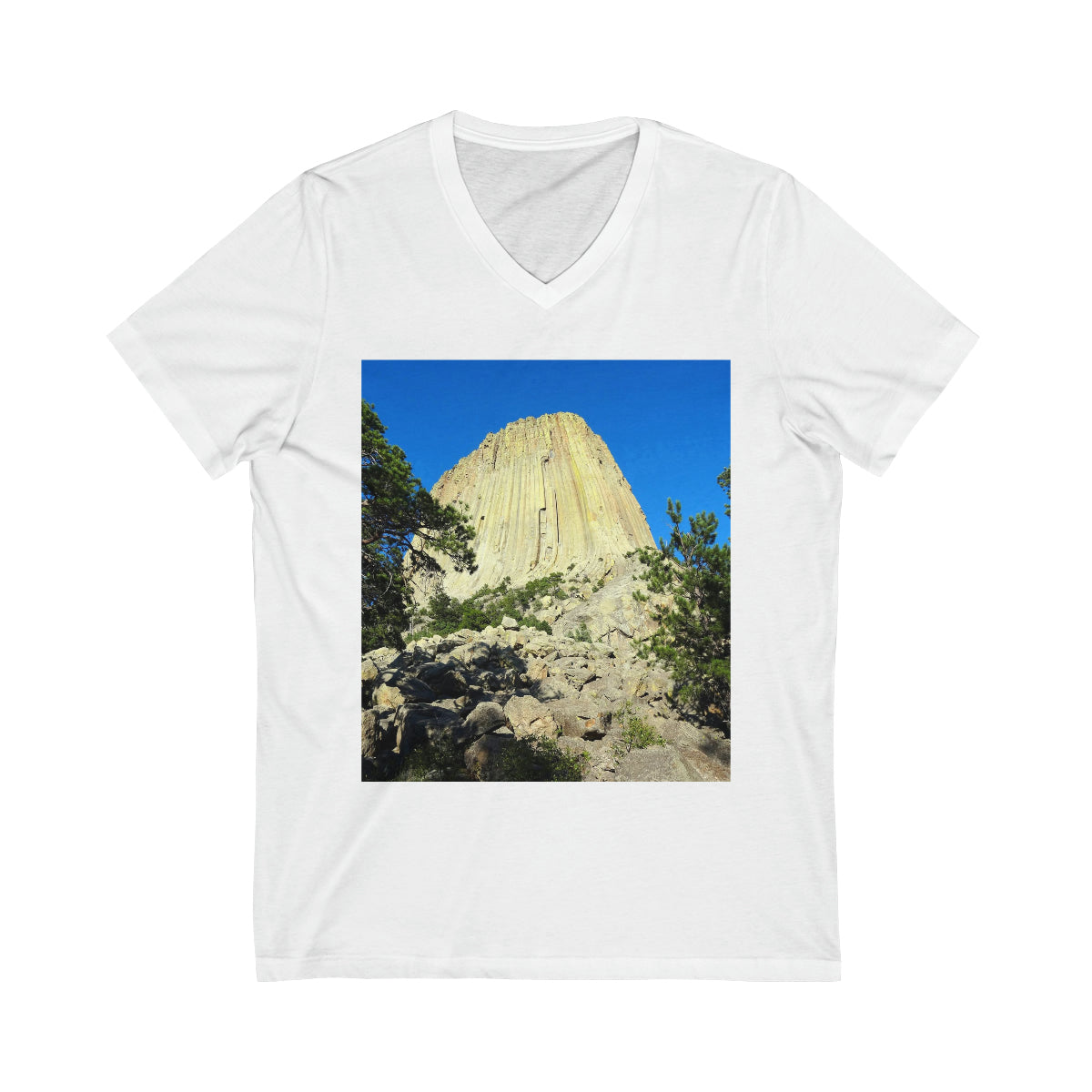 Reaching Heaven - Unisex Jersey Short Sleeve V-Neck Tee - Fry1Productions