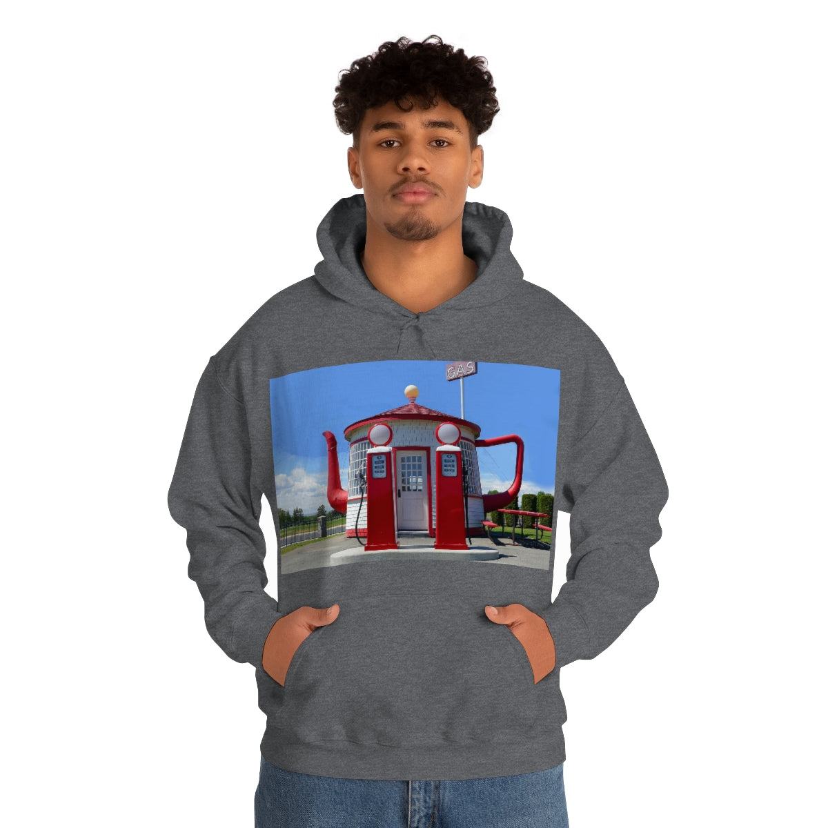 Awesome Teapot Dome Service Station - Unisex Heavy Blend Hooded Sweatshirt - Fry1Productions