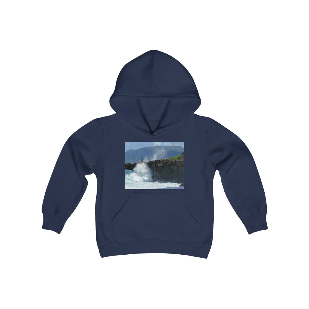 "Rockin Surfer's Rope" - Youth Heavy Blend Hooded Sweatshirt - Fry1Productions