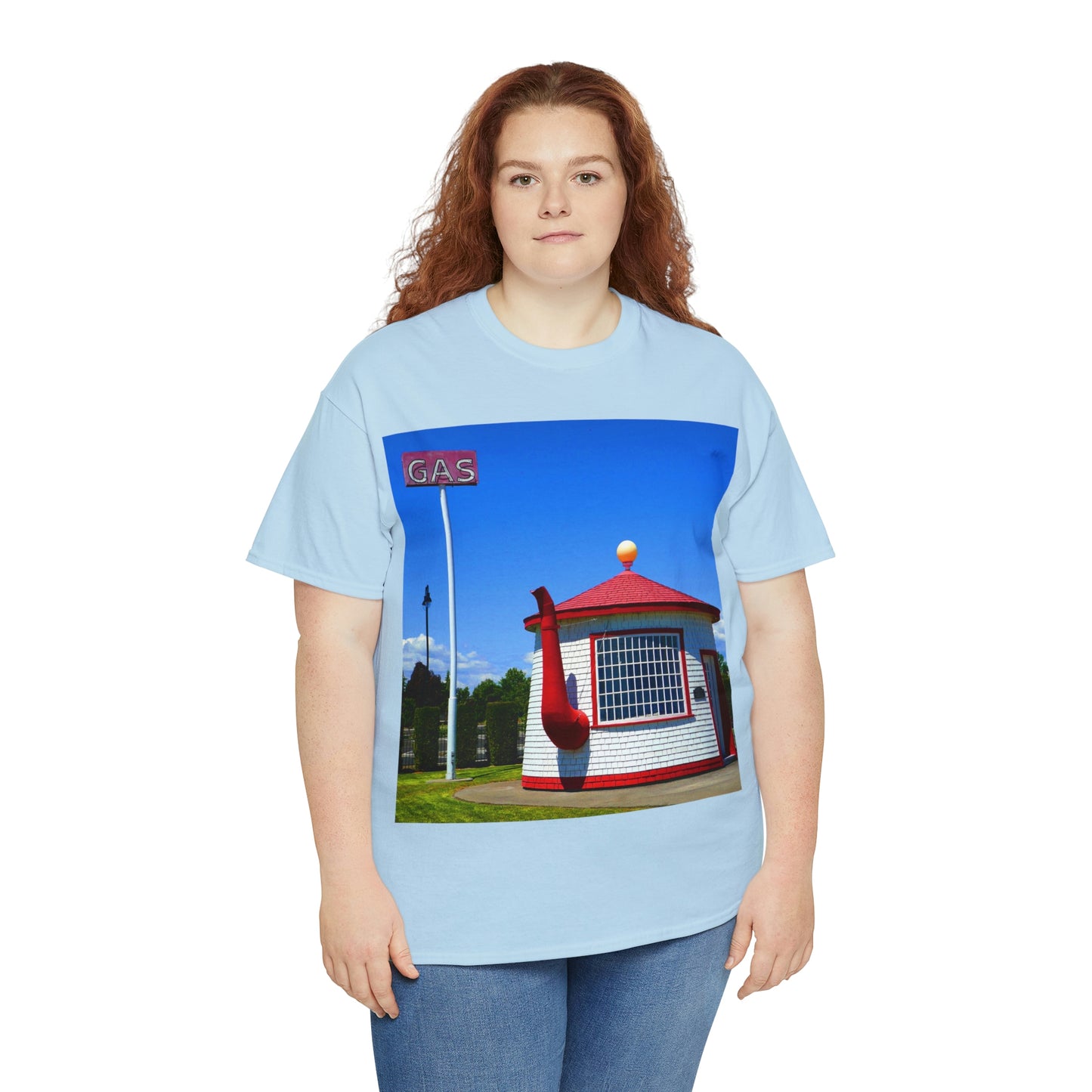 Historic Teapot Dome Service Station - Unisex Heavy Cotton Tee - Fry1Productions