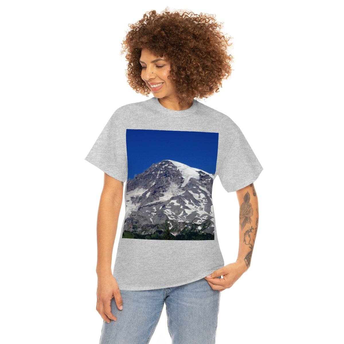 Majestic Mt. Rainier - Unisex Heavy Cotton Tee - Fry1Productions