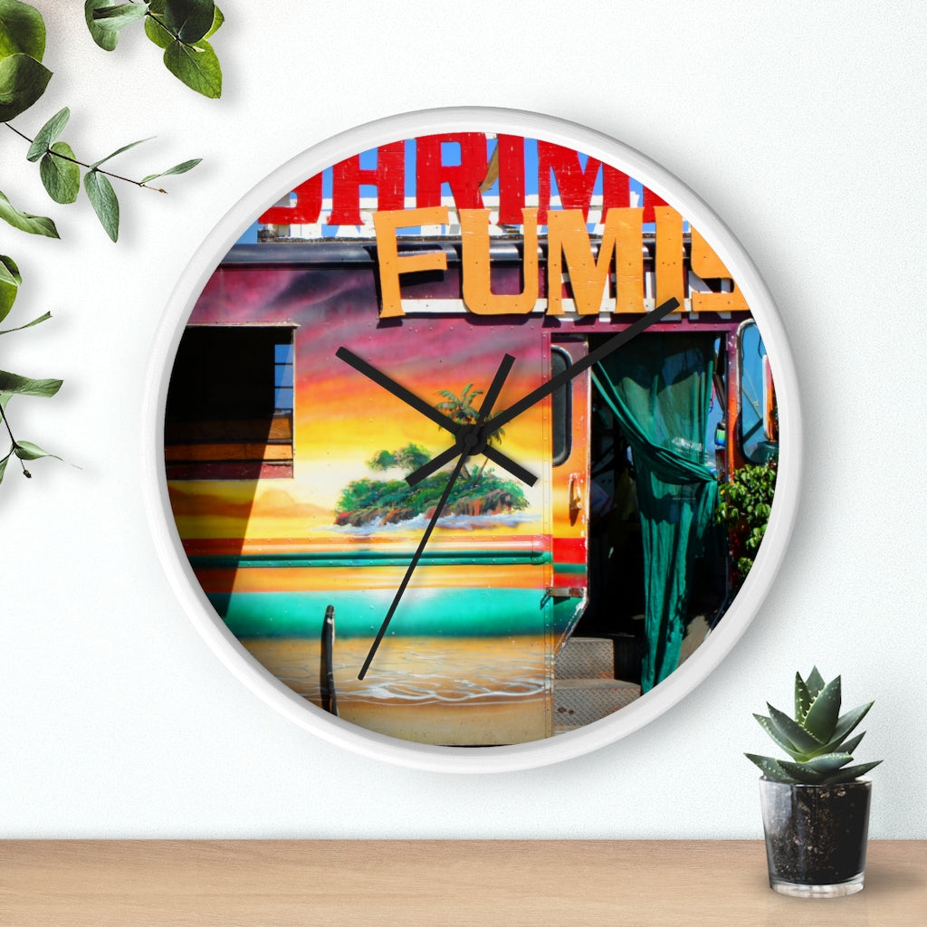 "Island Love" - 10" Wooden Frame Wall Clock - Fry1Productions