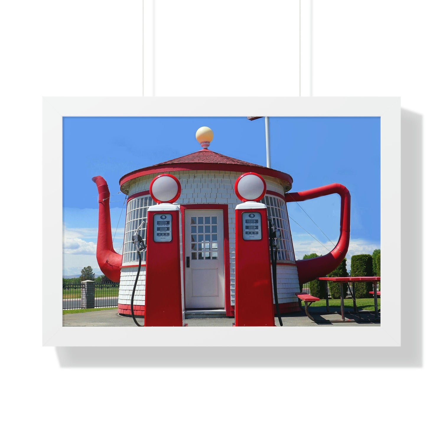 Awesome Teapot Dome Service Station - Framed Horizontal Poster - Fry1Productions